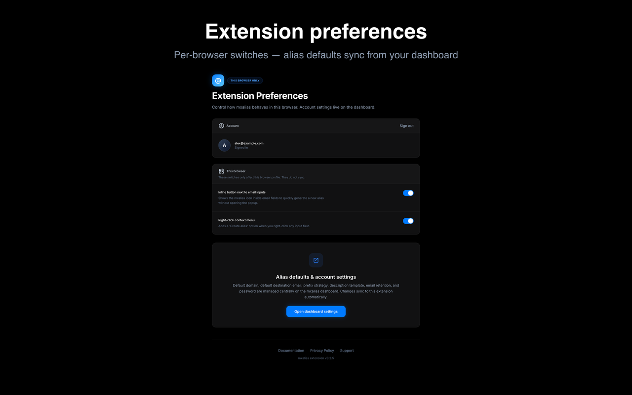 Prefix style & defaults